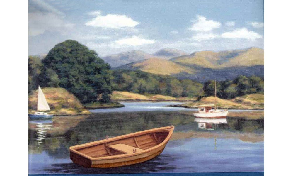 Lake Brown Boat AG42222 Wallpaper Border