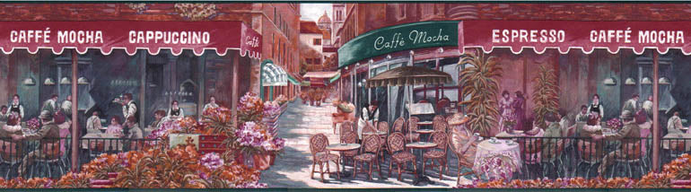 Paris Caffe Mocha Cappuccino NV3232B Wallpaper Border
