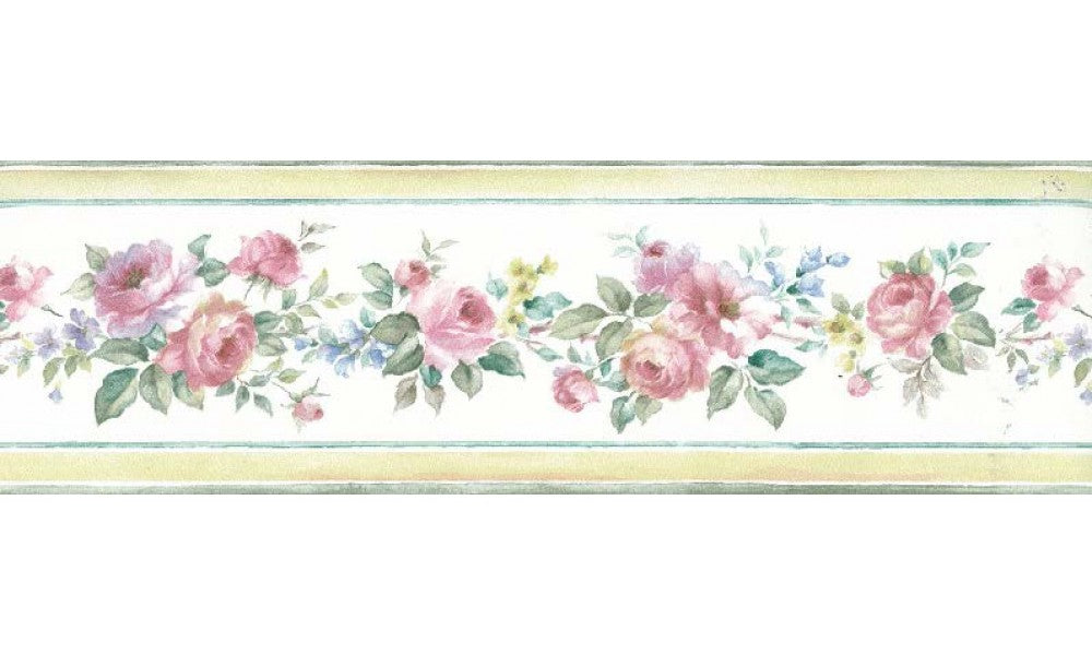 Brown Border Pretty Print Beautiful Roses PP76567 Wallpaper