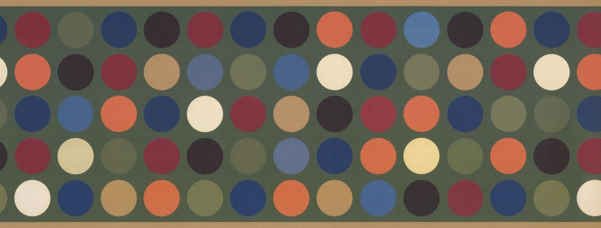 Colorful Circles Dark Green WK9384B Wallpaper Border