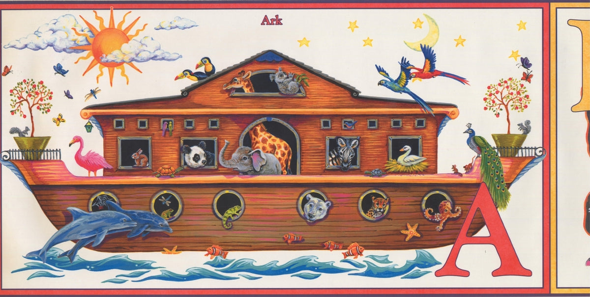 Alphabet with Animal Pictures BB4068B Wallpaper Border