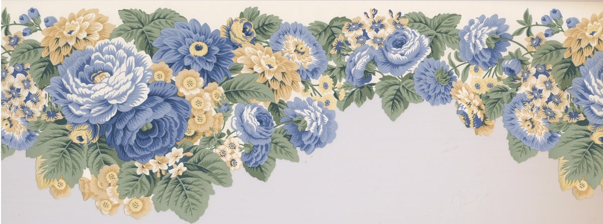 Blue and Canary Yellow Flowers 5506320 Wallpaper Border