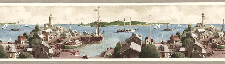 Sea Boat TM75075 Wallpaper Border