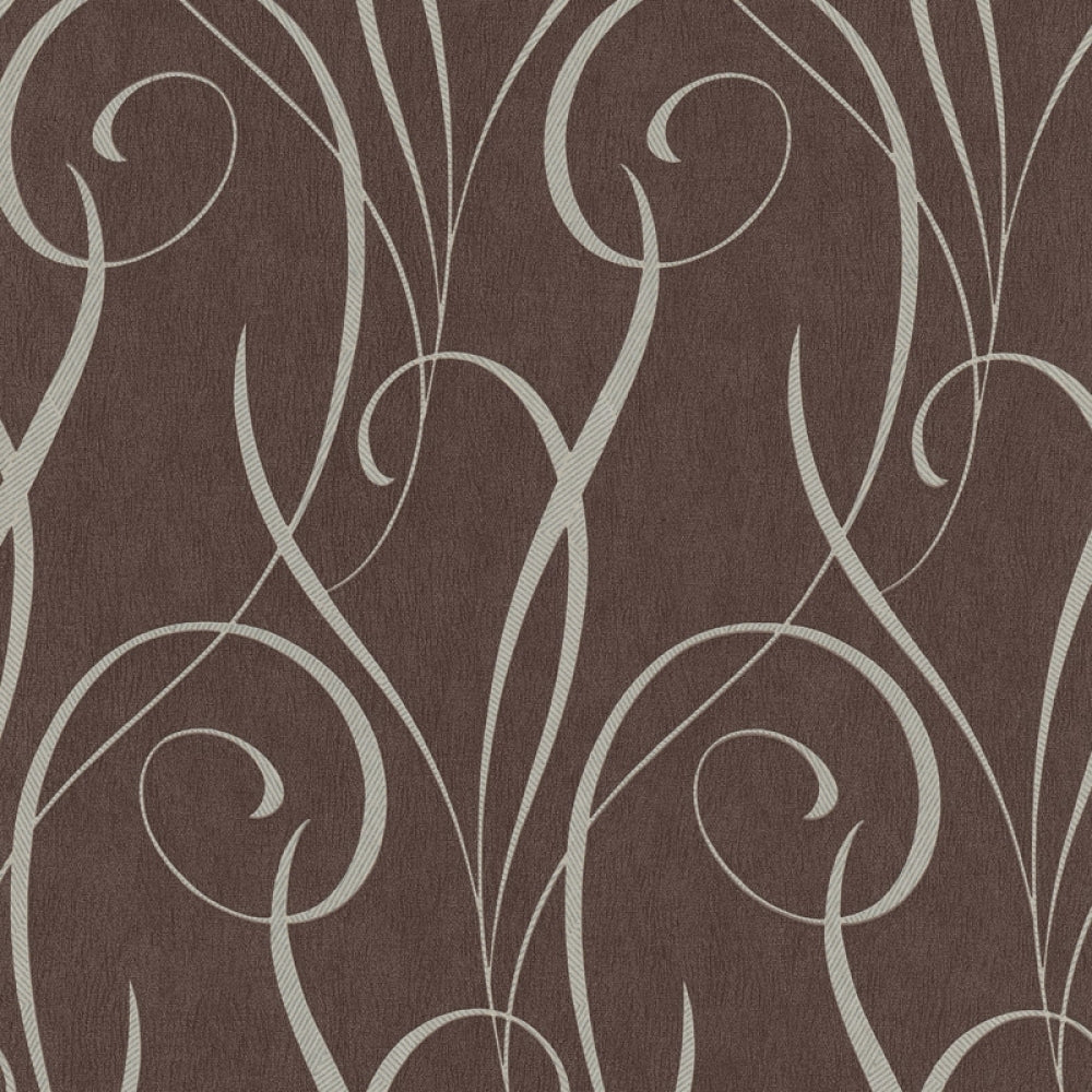 Ornamental Motifs Brown Silver 5745-11 Wallpaper