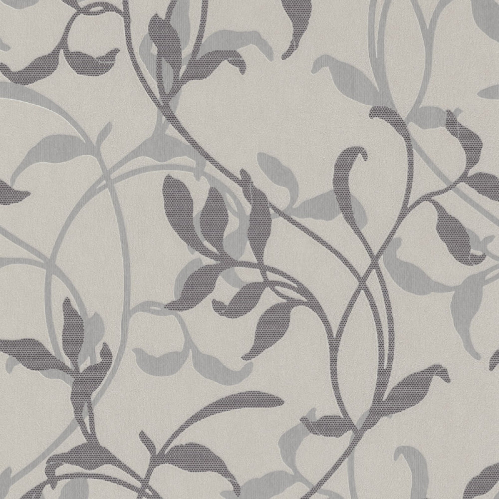 Leaf Trail Motifs Taupe Silver 5746-37 Wallpaper