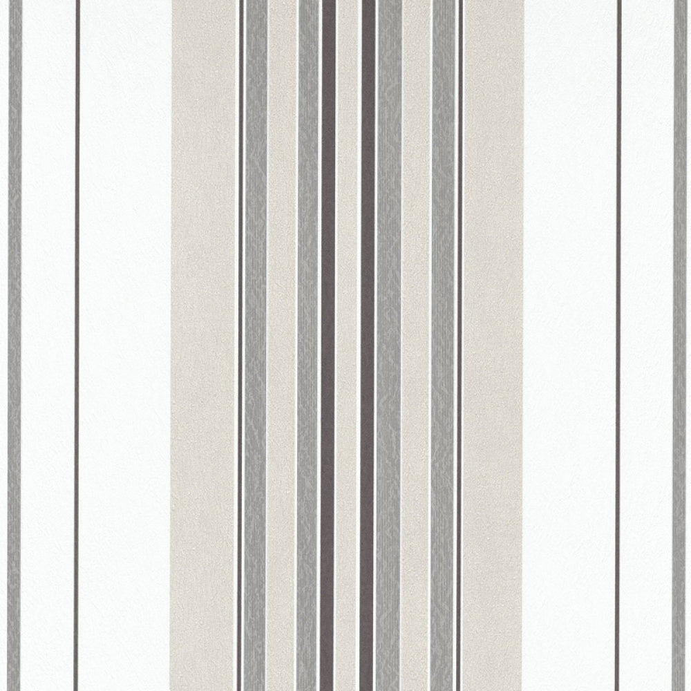 Coordinated Stripes White Silver 5749-37 Wallpaper