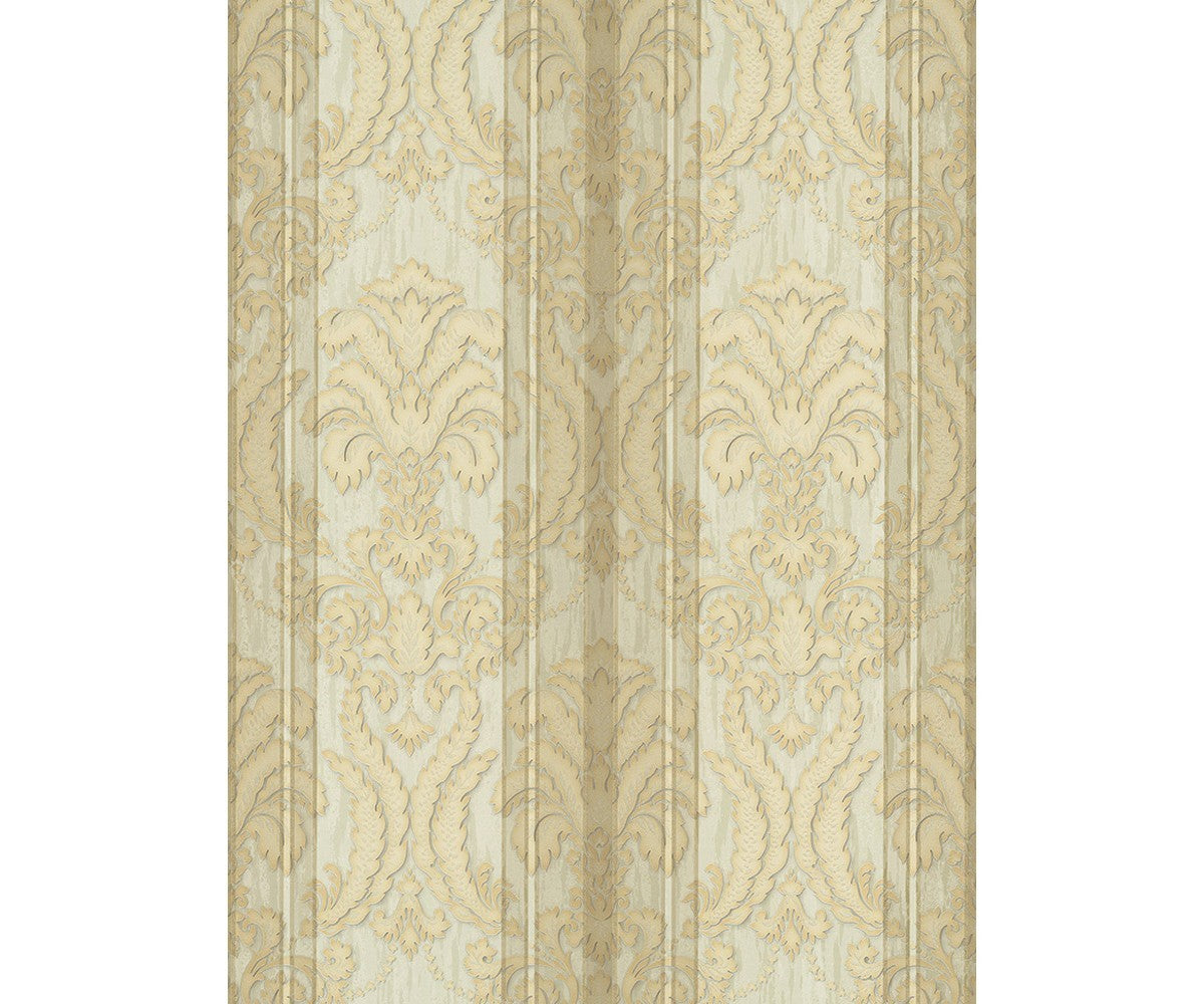 Ornated Floral Damask Stripes Cream 5781-14 Wallpaper