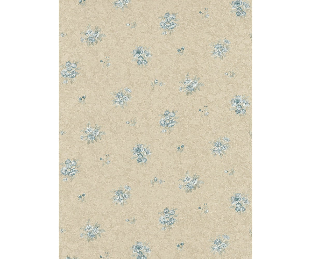 Textured Floral Motifs Blue Beige 5787-14 Wallpaper