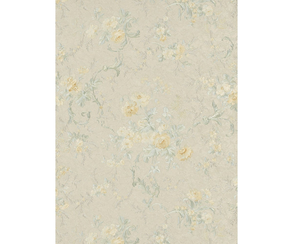 Textured Petite Floral Trail Yellow Green 5788-03 Wallpaper