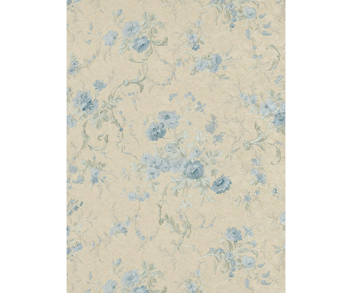 Textured Petite Floral Trail Blue Beige 5788-14 Wallpaper
