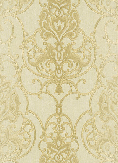 Ornated Floral Damask Beige Brown 5795-02 Wallpaper