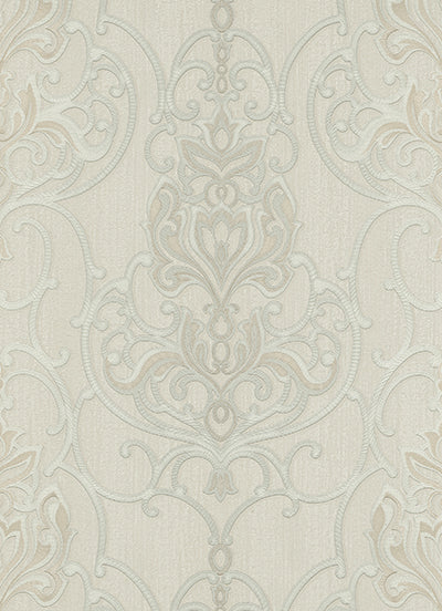 Ornated Floral Damask Grey 5795-37 Wallpaper