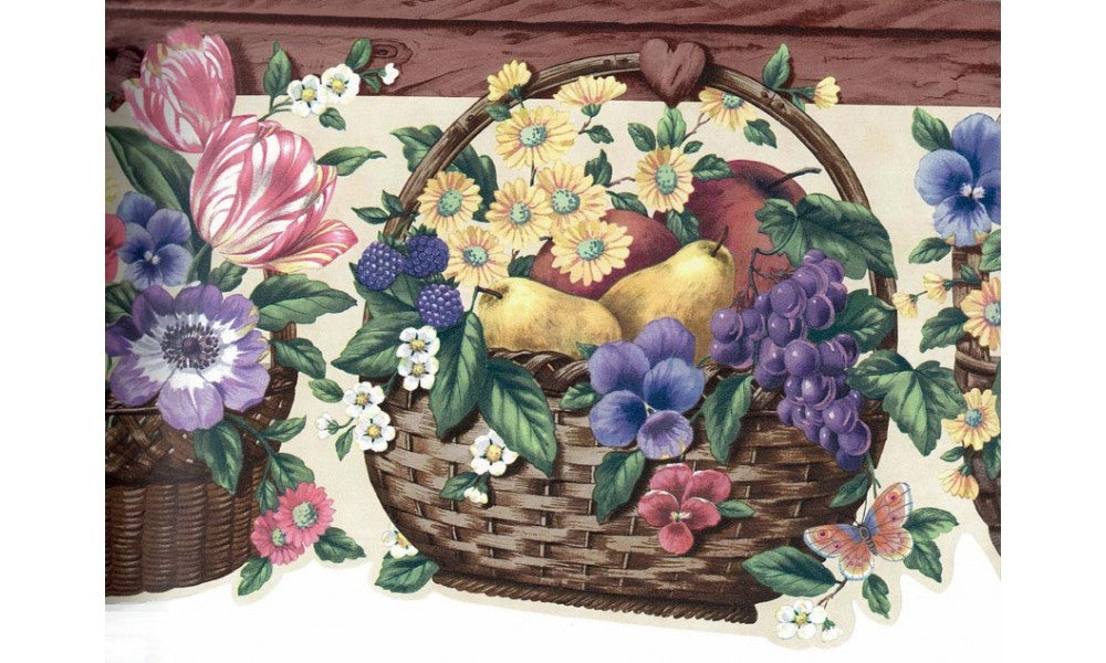 Blue Yellow Flower Basket 5810416 Wallpaper Border