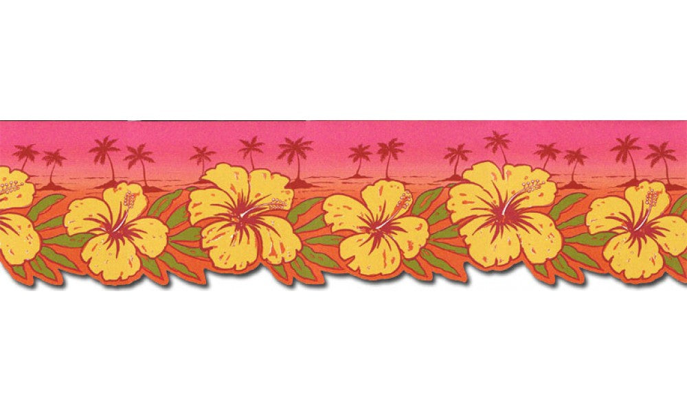 Hibiscus Flowers TW38031DB Wallpaper Border