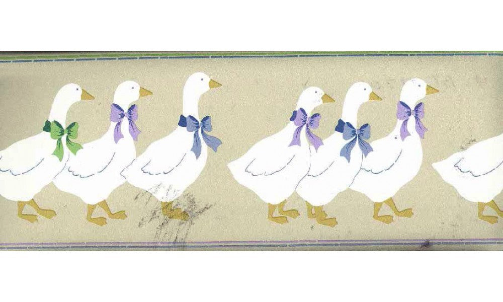 DUCK PARADE CUTE BOW DUCKS BT77709 Wallpaper Border