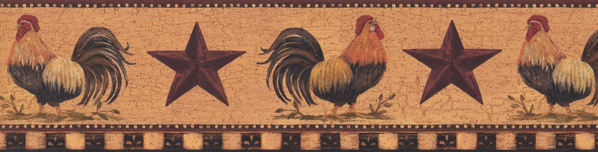 Rooster Mauve Star Merigold YC3402BD Wallpaper Border