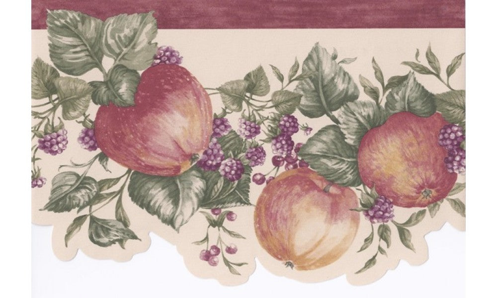 Bordo Cream Apple Raspberry Branches MF8161 Wallpaper Border