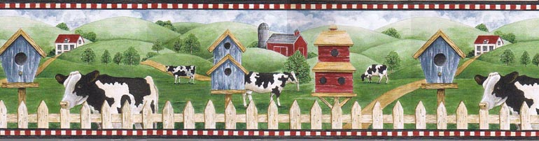 Cows  Farm AFR7120 Wallpaper Border
