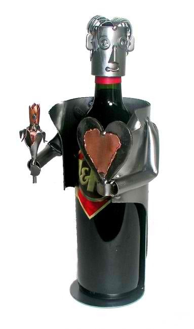 Hearts &amp; Flowers Male Wine Bottle Holder
