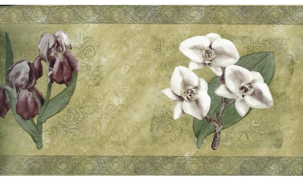 White tiny Flower Art SG30421 Wallpaper Border