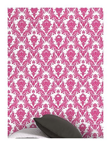 White and Fuchsia DA006 Damsel Self-Adhesive Wallpaper