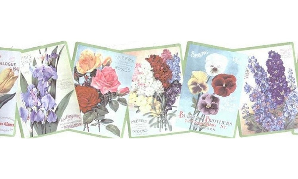 Green Framed Flower 5502350 Wallpaper Border