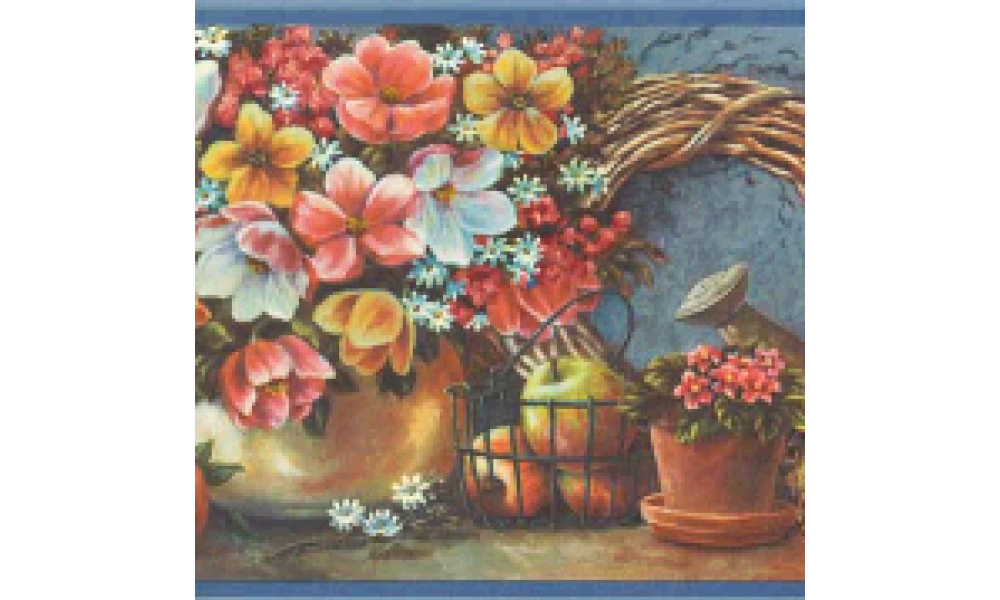 Blue Floral CF103261 Wallpaper Border