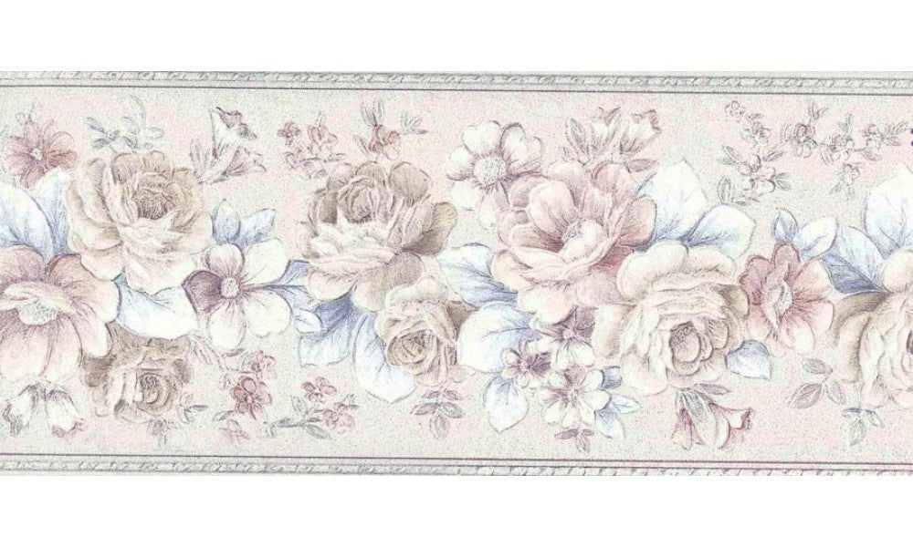 White Roses Bunch 98096 Wallpaper Border