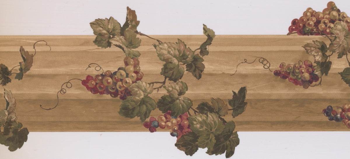 Red Beige Grapes on Vine AU5162B Wallpaper Border