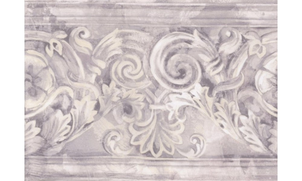 Grey White Stone Column Molding SF78330B Wallpaper Border