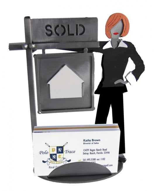 Female Real Estate Agent Business Card Holder
