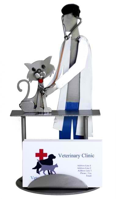 Vet Examining Cat Business Card Holder