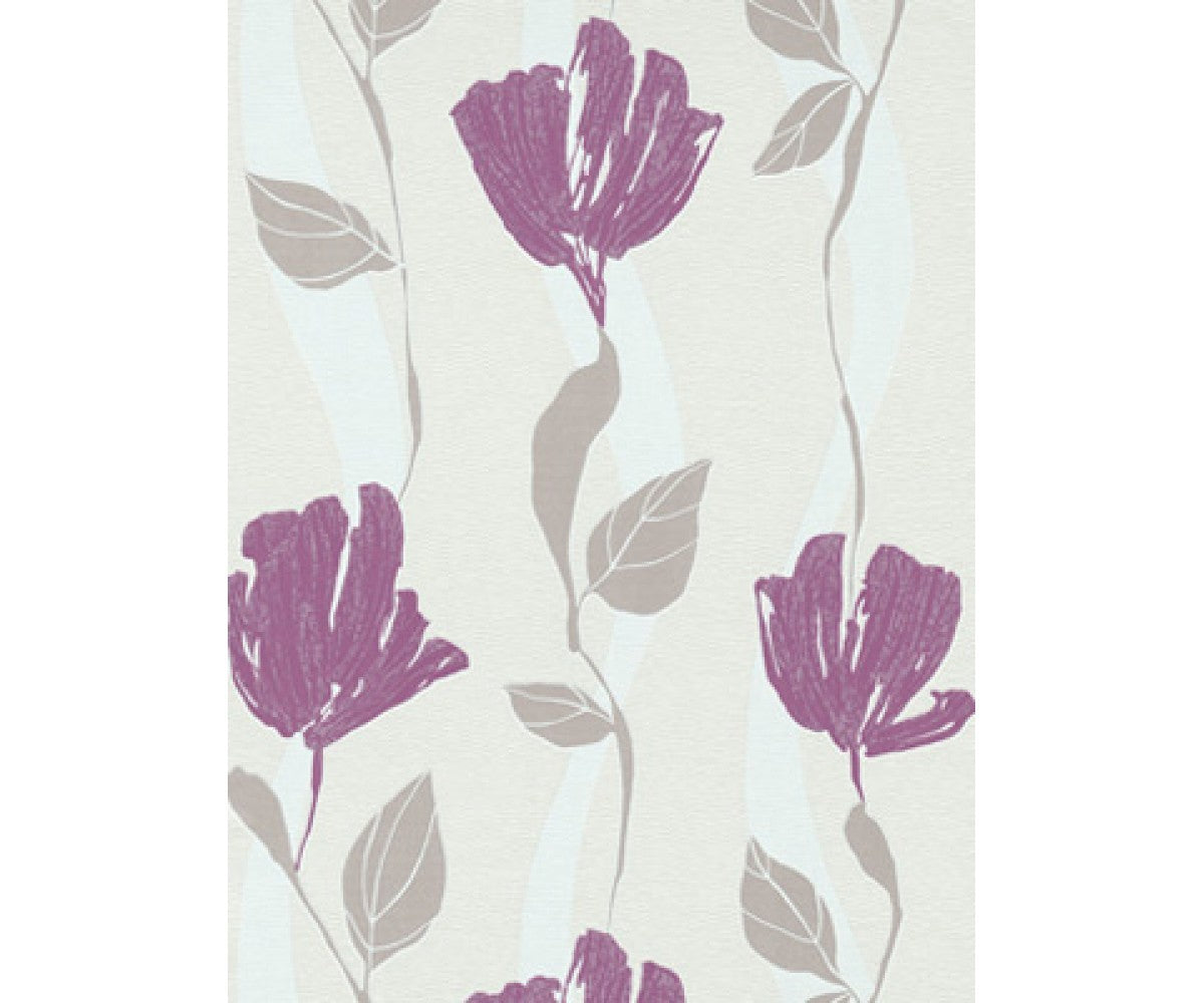 Taupe 6749-09 Floral Wallpaper