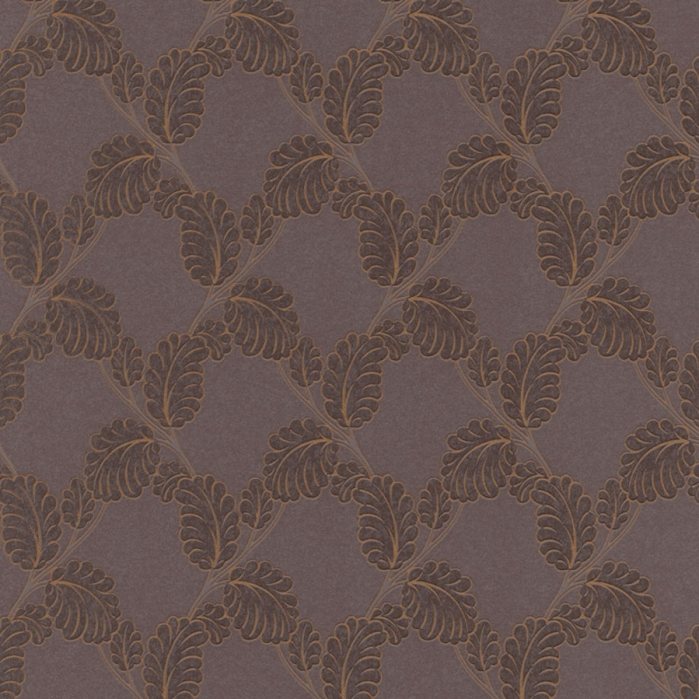 Embossed Leaf Trail Brown Bronze 6758-11 Wallpaper