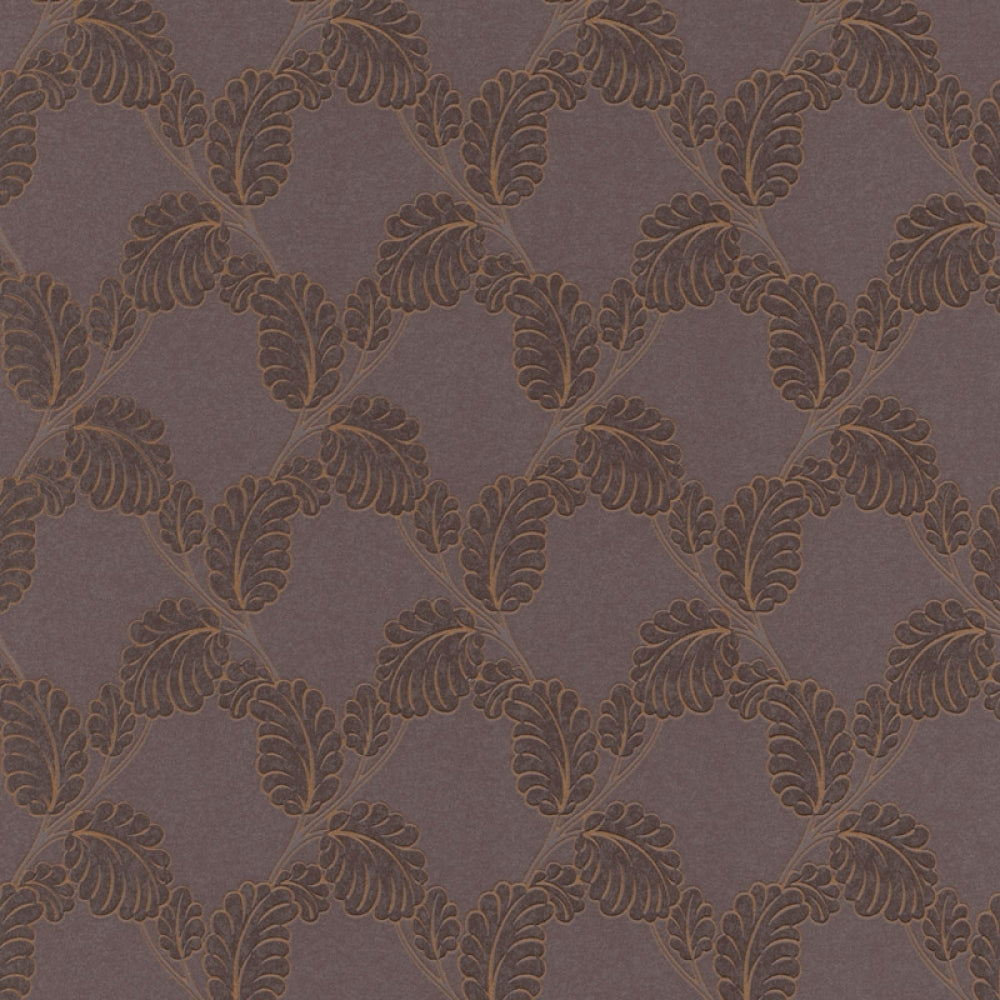 Embossed Leaf Trail Brown Bronze 6758-11 Wallpaper