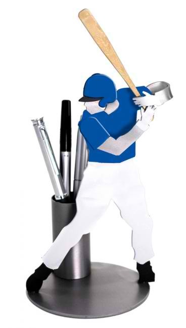Baseball Player Pen Holder
