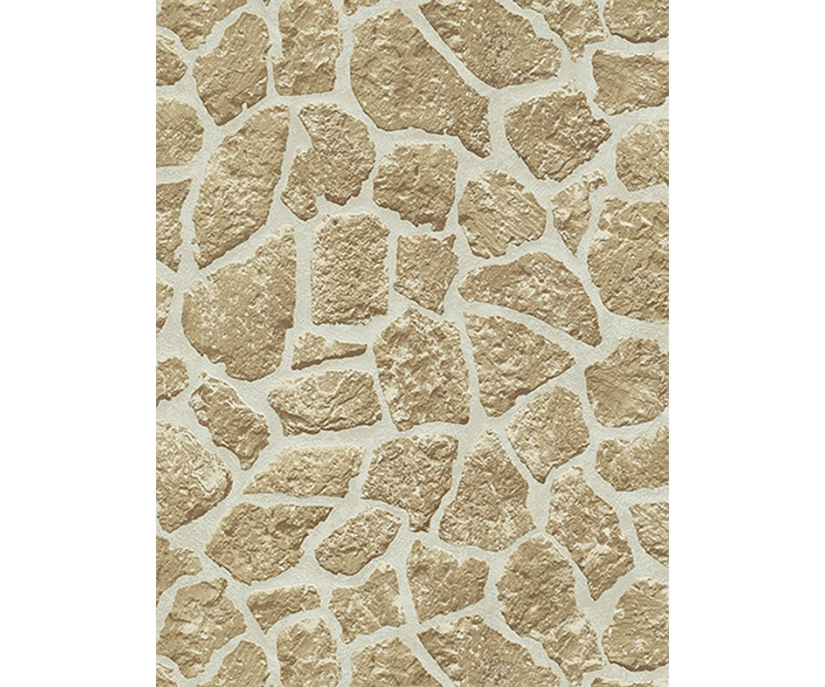 Stone Pieces Textured Brown 6824-11 Wallpaper