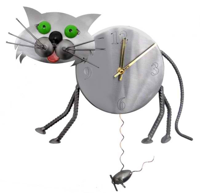 Green Eyed Cat Wall Clock