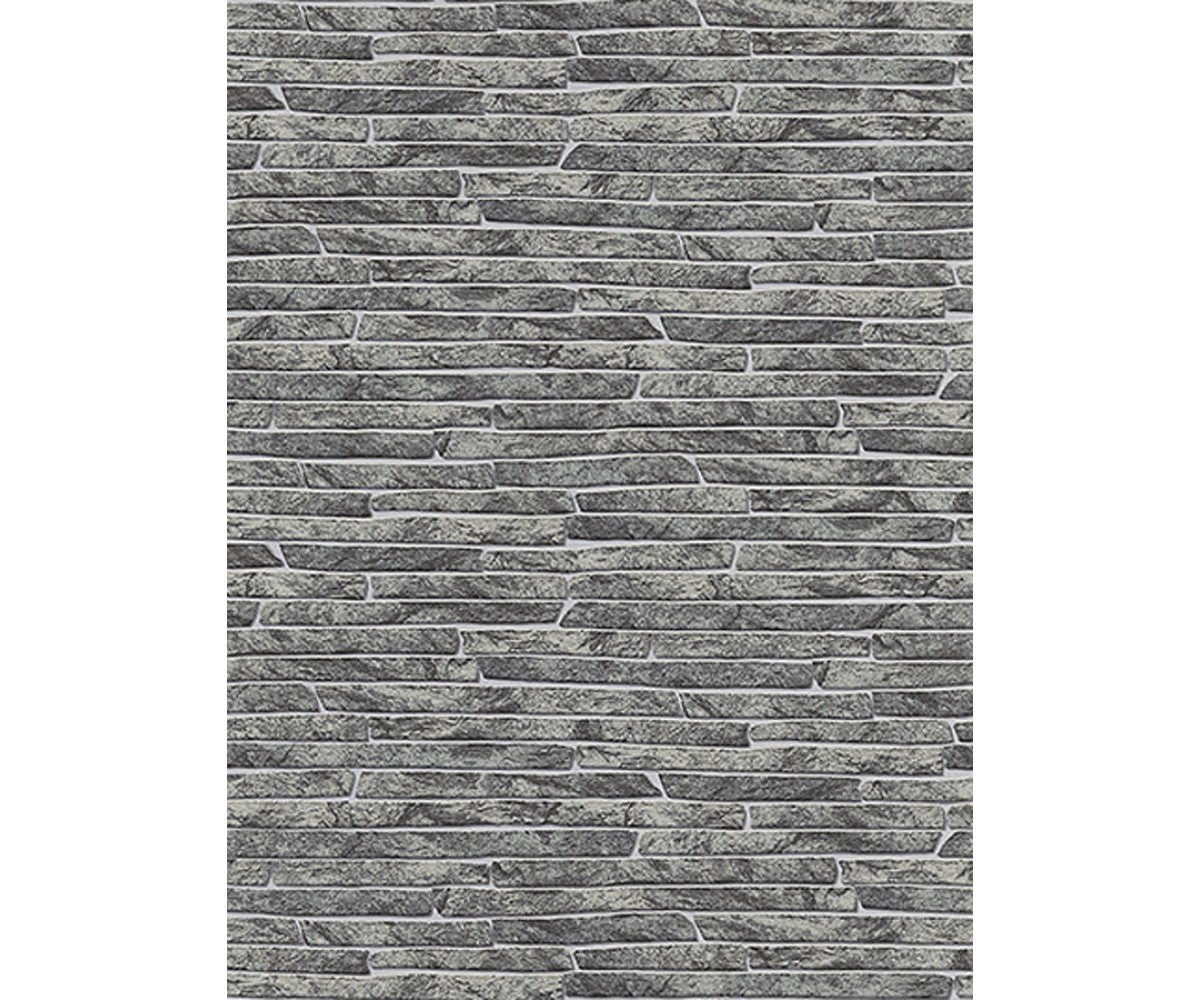 Stone Wall Textured Black 6828-10 Wallpaper