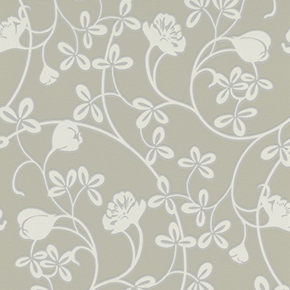 Floral Motifs Scroll Taupe Grey 6831-10 Wallpaper
