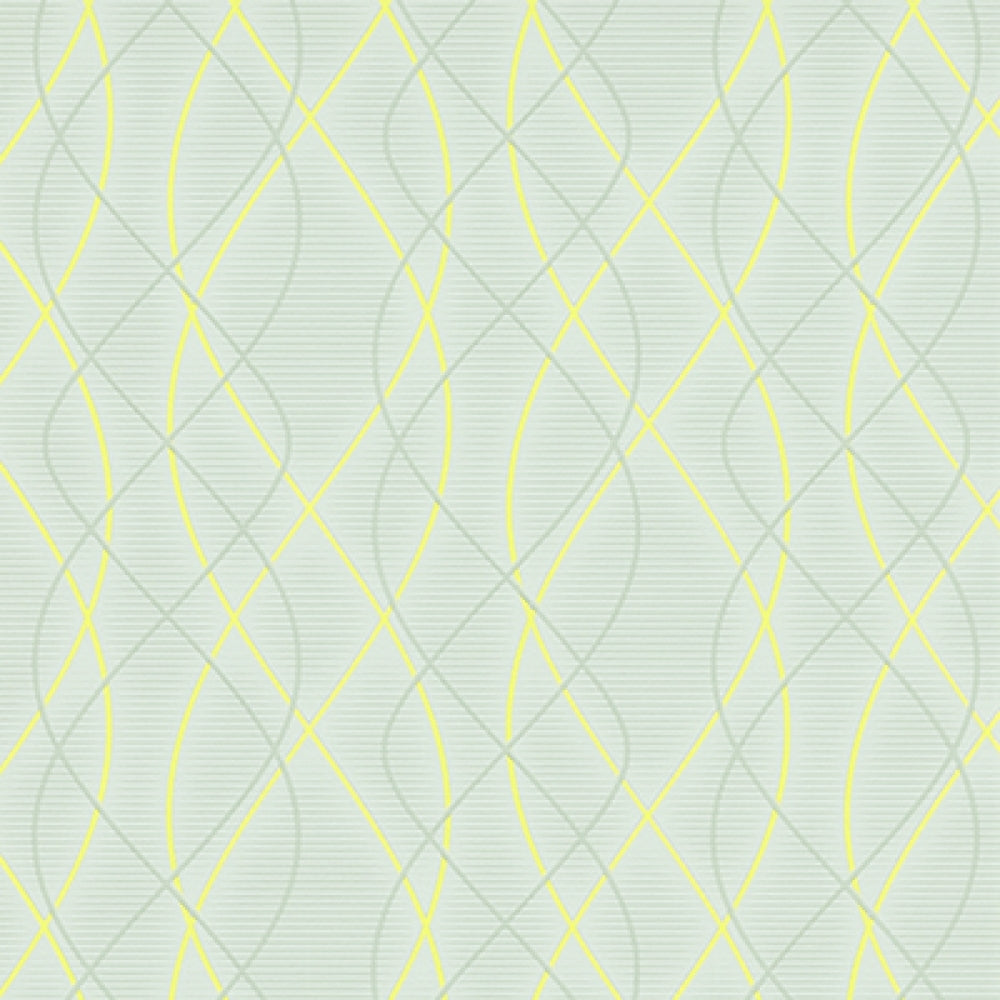 Graphic Swirls Teal Yellow 6832-35 Wallpaper