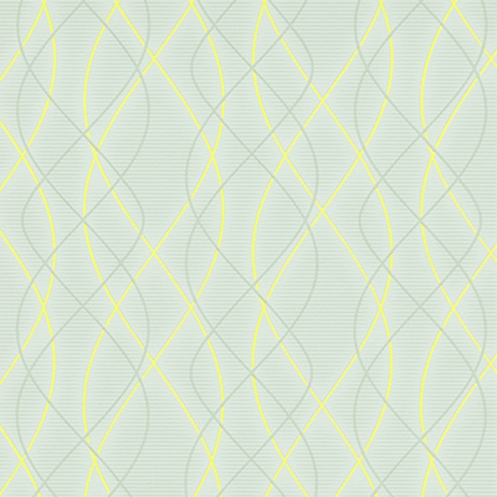 Graphic Swirls Teal Yellow 6832-35 Wallpaper