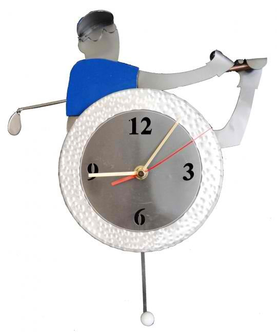Golfer in Action Wall Clock
