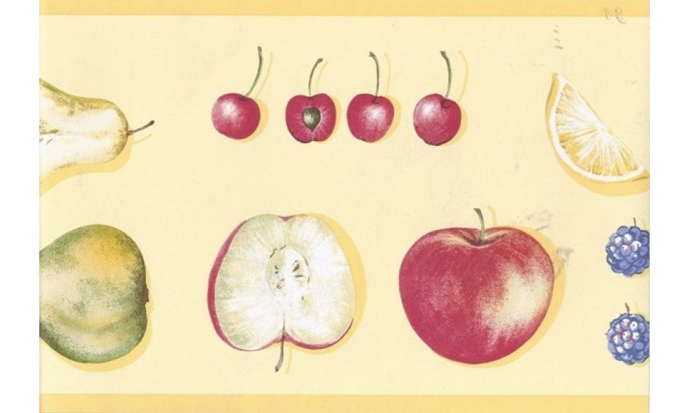Yellow Strawberry Apples 5802327 Wallpaper Border