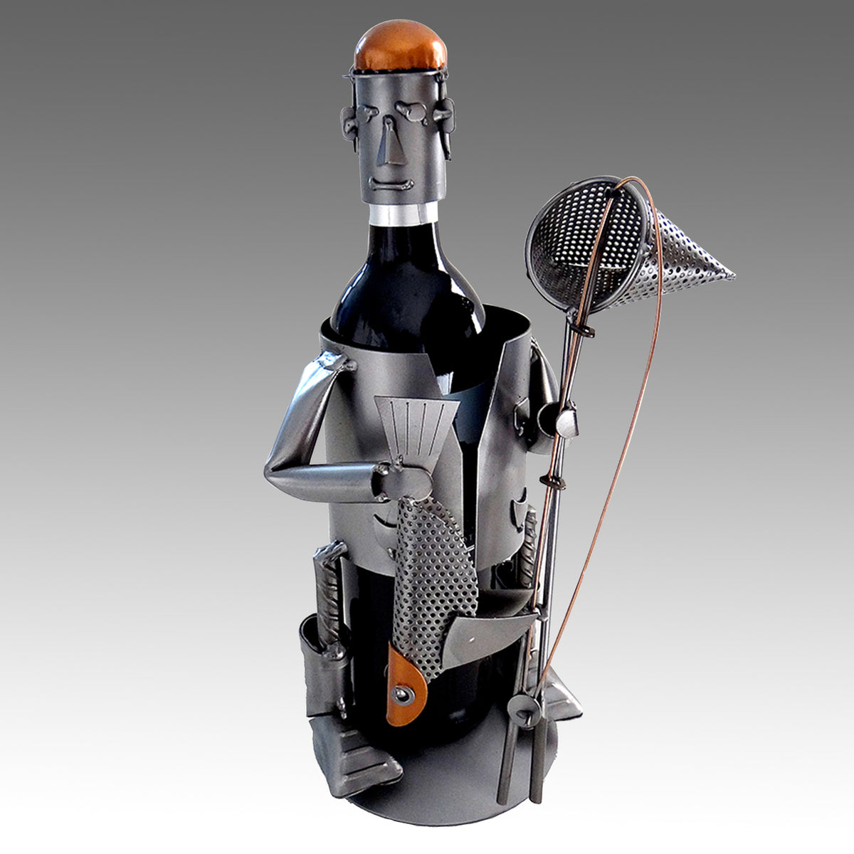 Fisherman With Catch of the Day Wine Bottle Holder