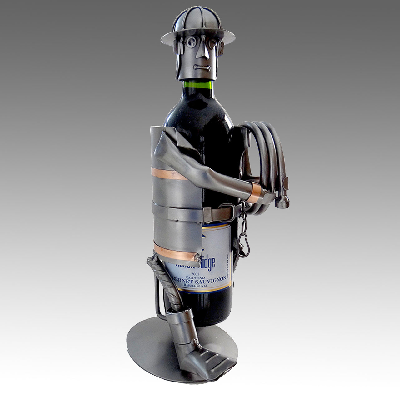 Firefighter Carrying Hose Wine Bottle Holder