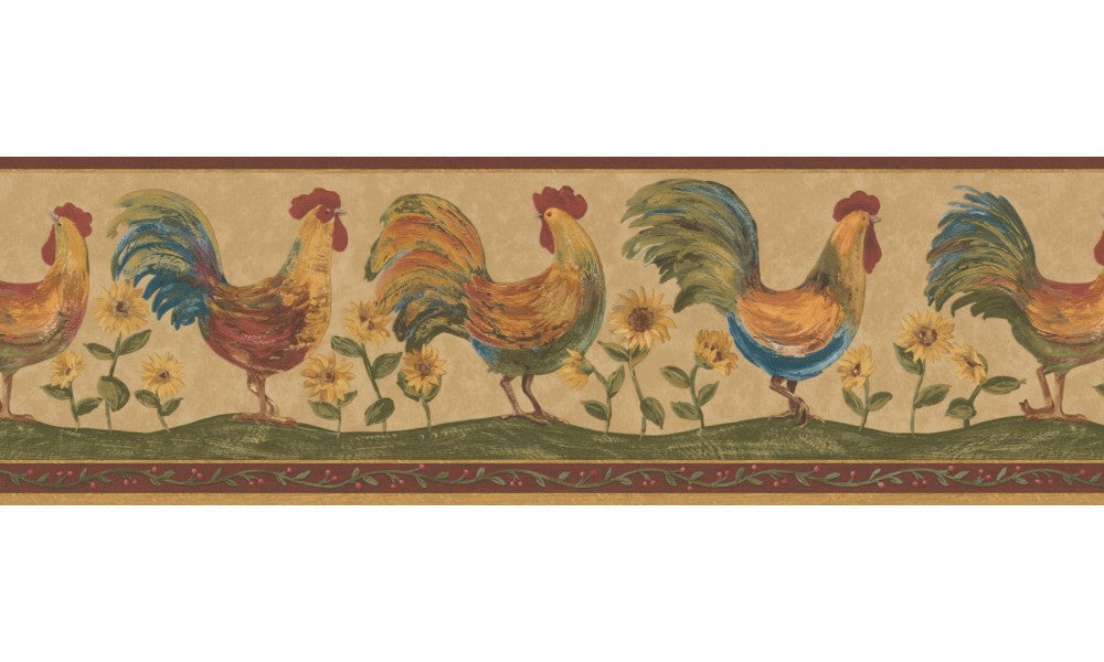 Roosters  131H3127B Wallpaper Border