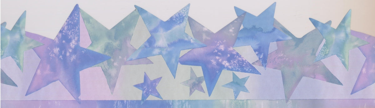 Purple Blue Green Stars Abstract ISB4152B Wallpaper Border