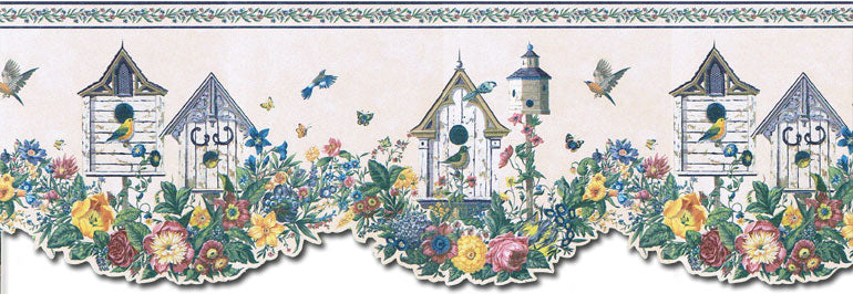 Birdhouses Butterfly SUM4003 Wallpaper Border