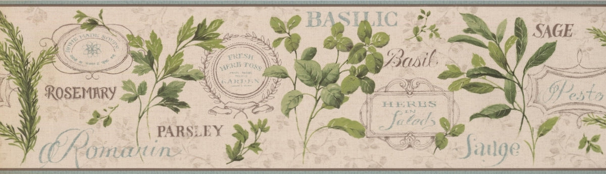 York Wallcoverings Kitchen and Bath Aromatique KH7042B Wallpaper Border